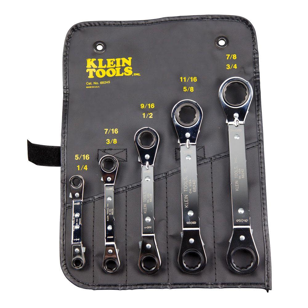 Reverse Ratchet Box Wrench Set 5 Pc ;