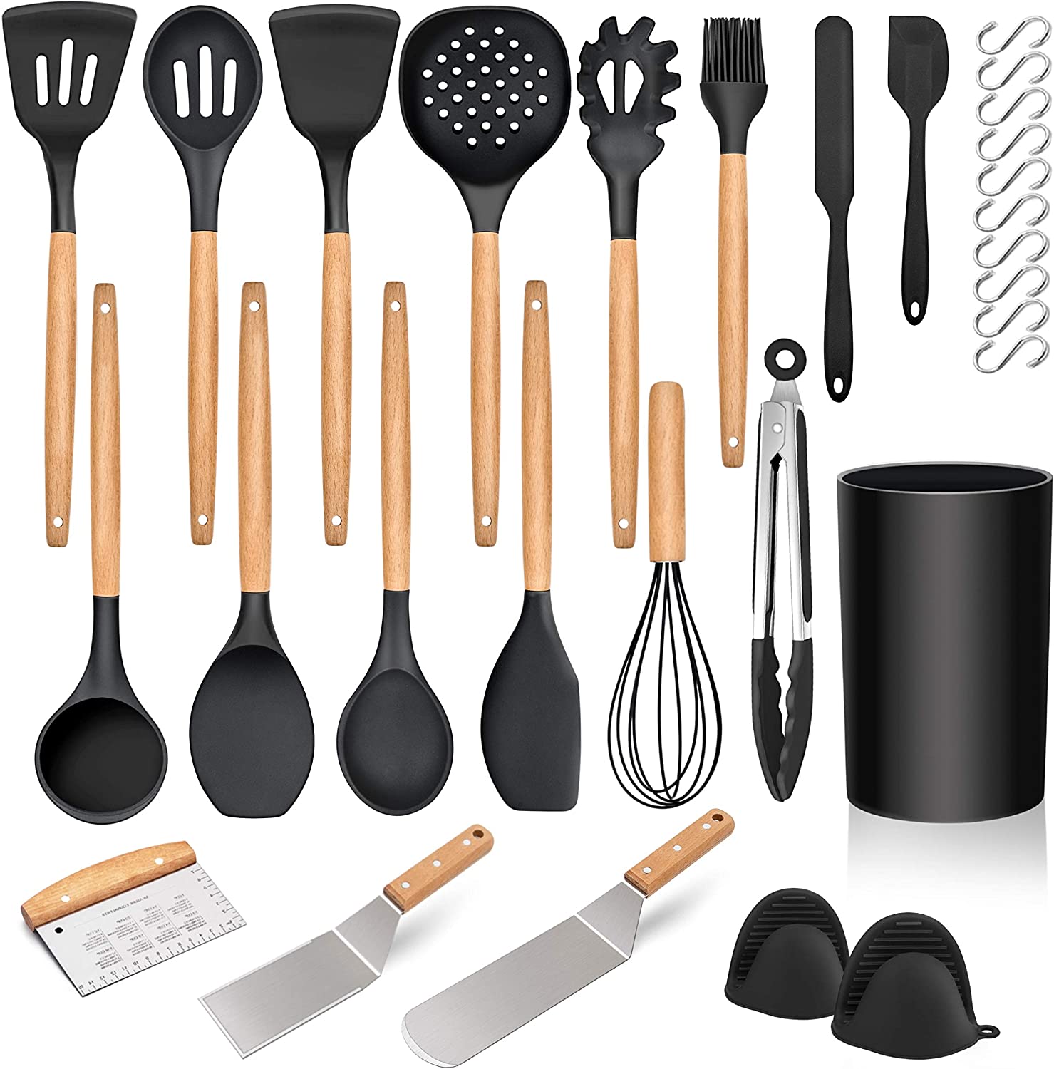 30 pieces of kitchen cooking utensils and brackets