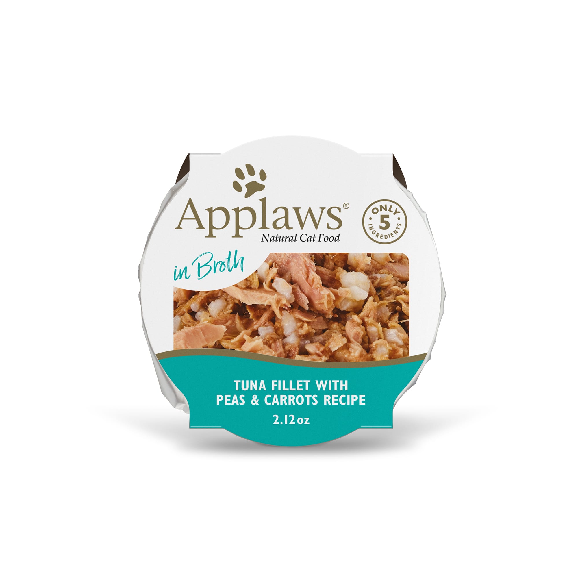 Applaws Natural Tuna Fillet with Peas  Carrots in Broth Wet Food for Cats， 2.12 oz.， Case of 18