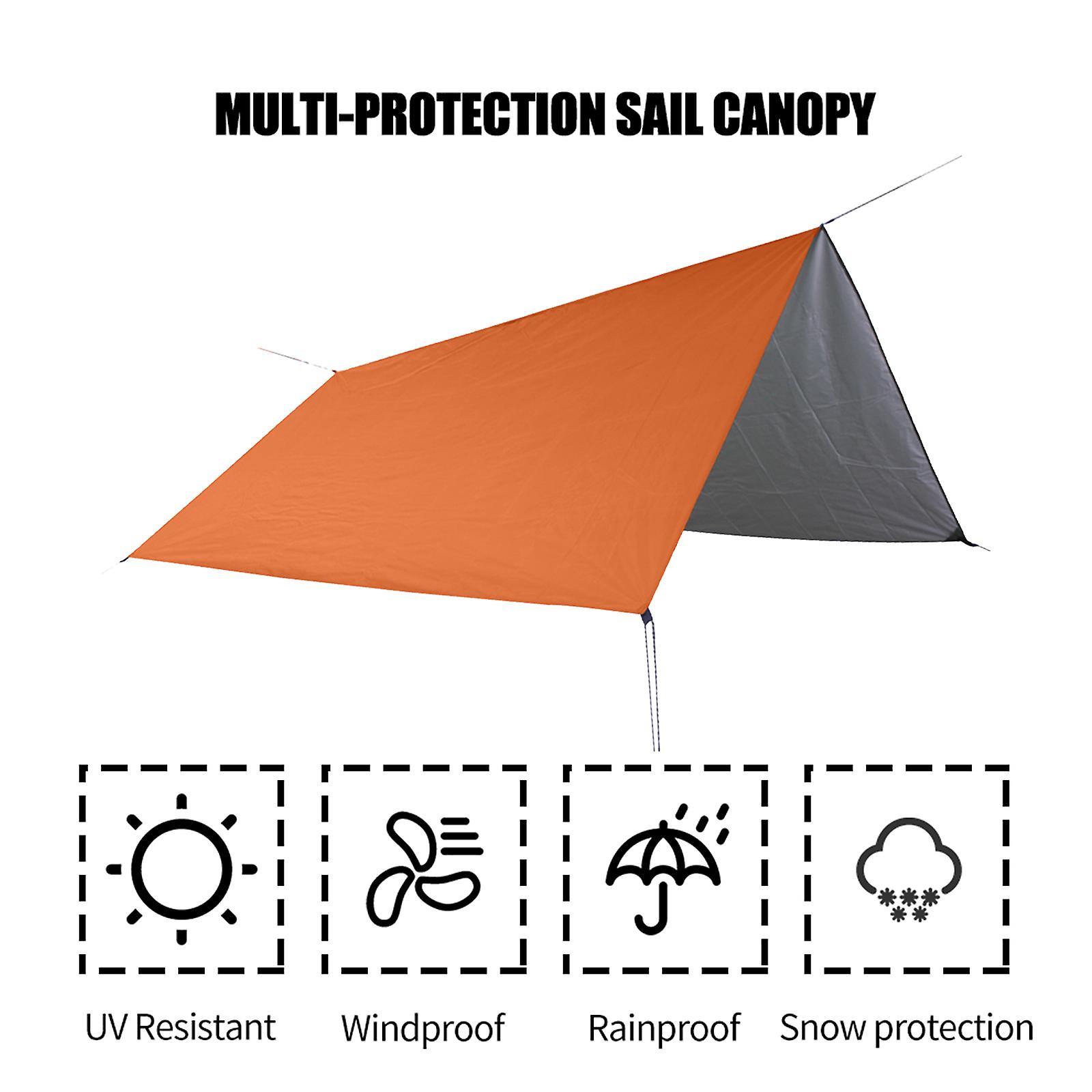 Black 10 X 10 Ft Sail Canopy Waterproof Rain Fly Sun Shade Uv Resistant Heavy Duty Sand Sunshade With Pegs Rope Storage Bag For Outdoor Patio Garden B