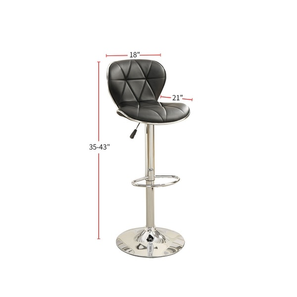 Set of 2 Adjustable PU Bar Stools