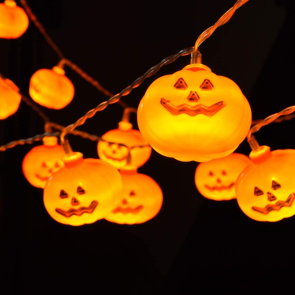 Loistu 15ft With 30led Pumpkin Light Halloween String Light， Led Battery-powered Pumpkin Light With Steady/flash Setting，for Indoor， Festival， Party，