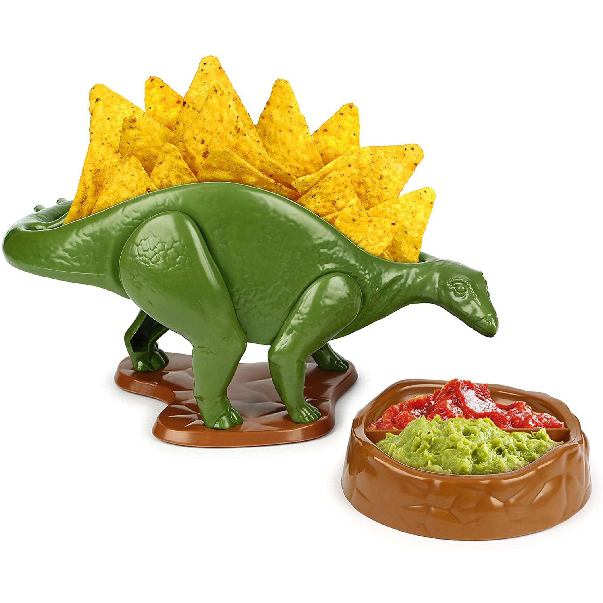 NACHOsaurus Sculpted Dinosaur Snack and Dip Bowl Set