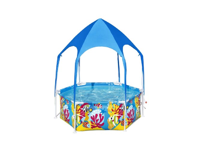 H2OGO! Splash-in-Shade Round Above Ground Pool with UV Careful Sunshade - 5618SE