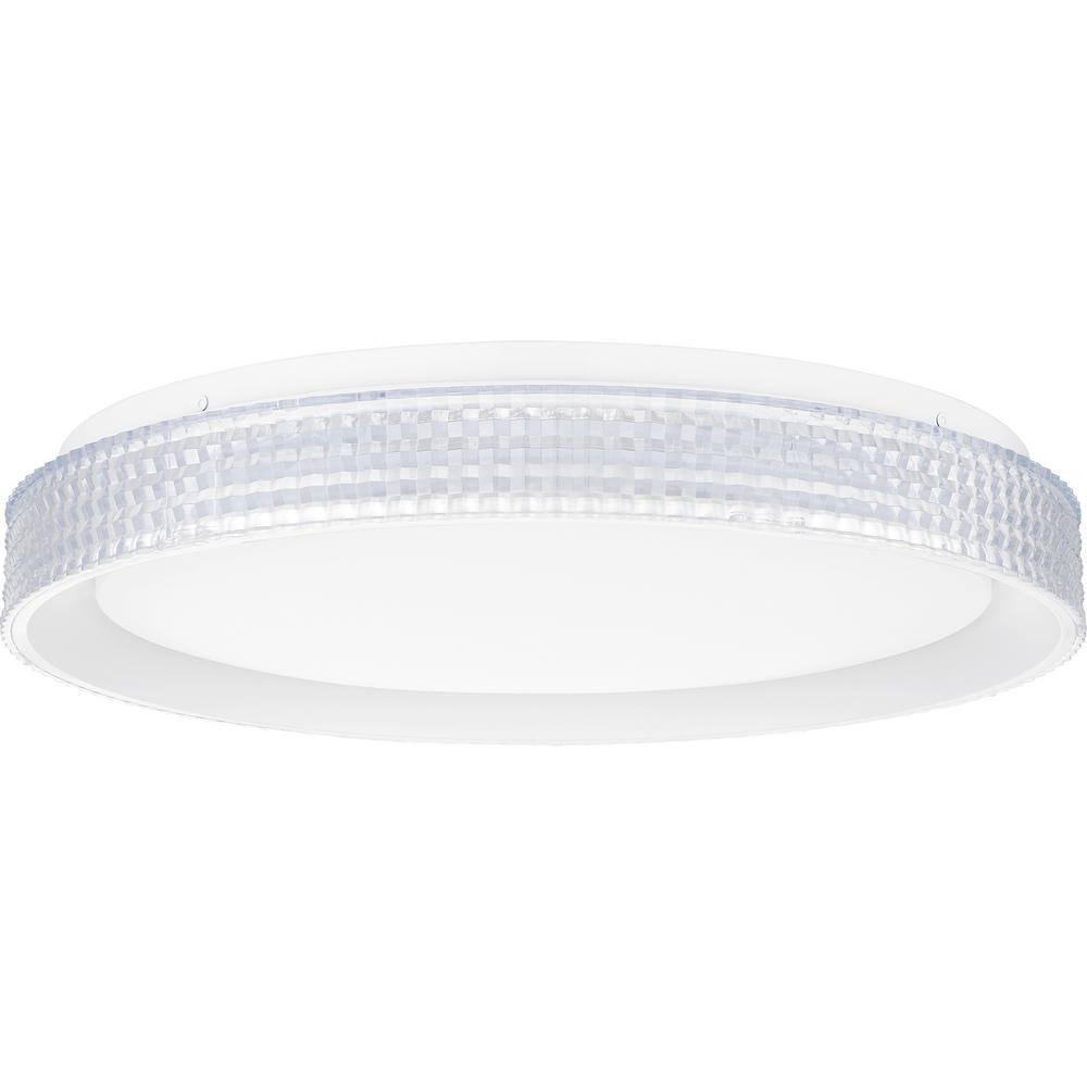 Hampton Bay Mitchell 23-Watt White Integrated LED Flush Mount with Acrylic Shade HD8443A