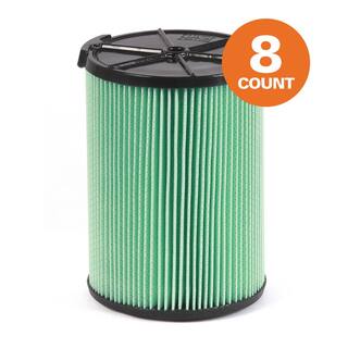 RIDGID 5-Layer HEPA Material Pleated Paper Filter for Most 5 Gallon and Larger RIDGID WetDry Shop Vacuums (8-Pack) VF6000G