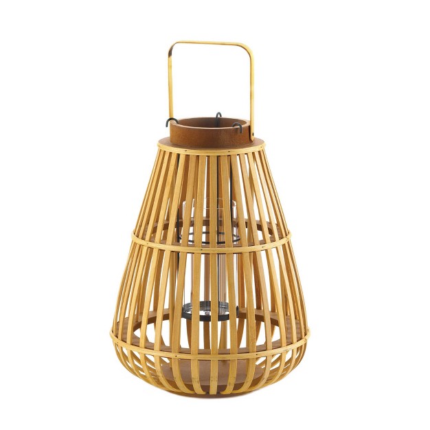 Wood Slat Outdoor Lantern Tan Zingz amp Thingz