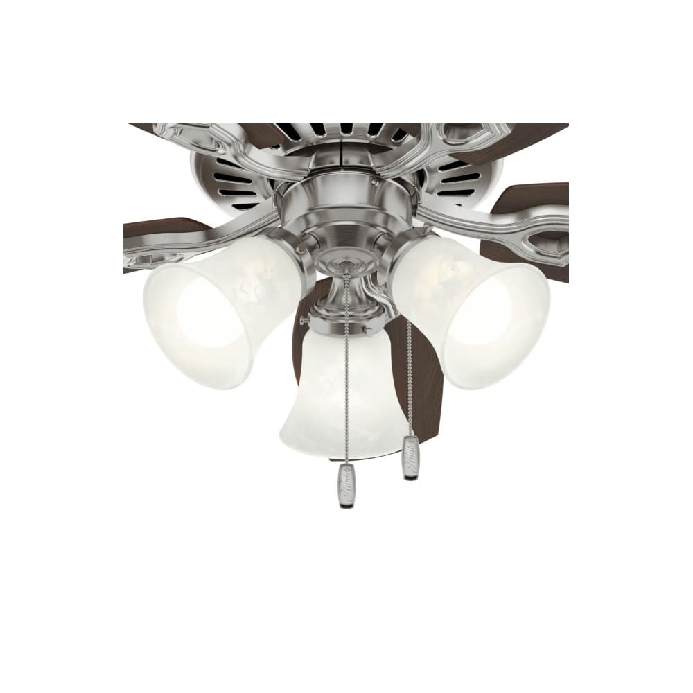 Hunter Builder Ceiling Fan 42 Brushed Nickel Brazilian Cherry ;