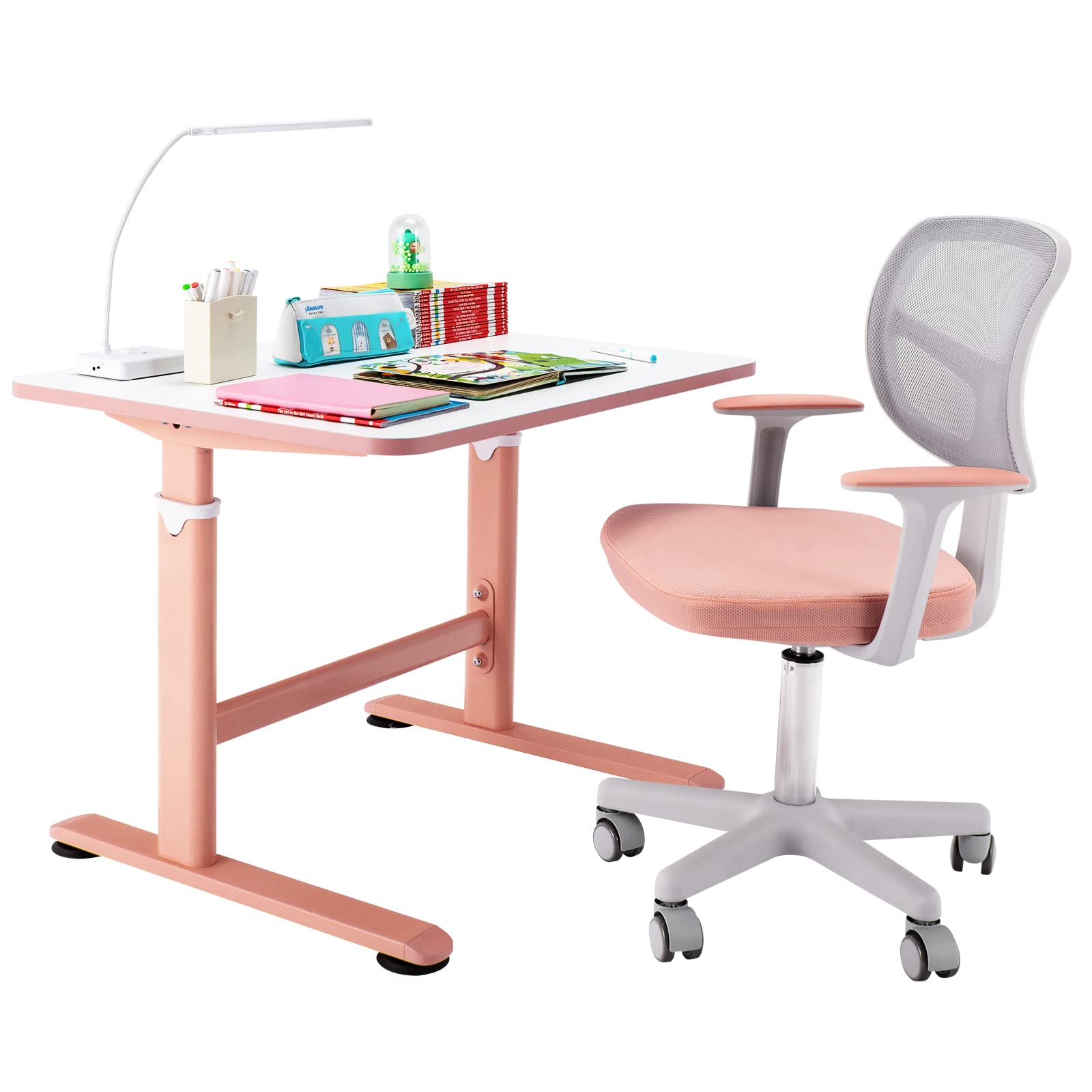 Costzon Kids Desk and Chair Set, Children Study Computer Desk & Chair