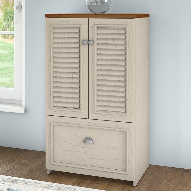 Fairview Storage Cabinet With Drawer White Bush Furniture