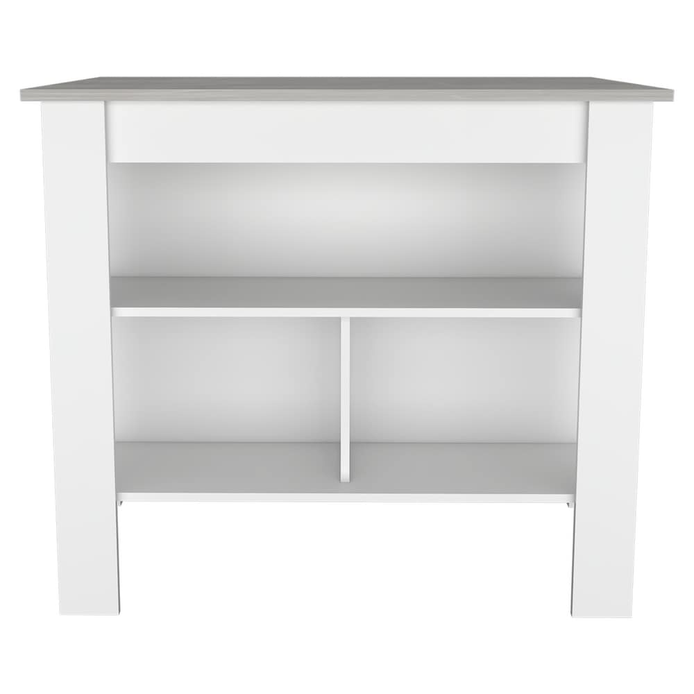 3 Shelf Kitchen Island with Open Shelf