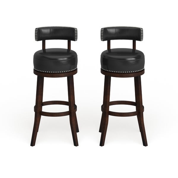 Copper Grove Rogers Faux Leather Swivel Barstool (Set of 2)