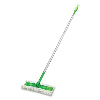 Swiffer 10 in. Blended Cloth Sweeper Flat Mop 10 x 4.8 White Head 46 in. GreenSilver AluminumPlastic Handle 1Each PGC09060EA