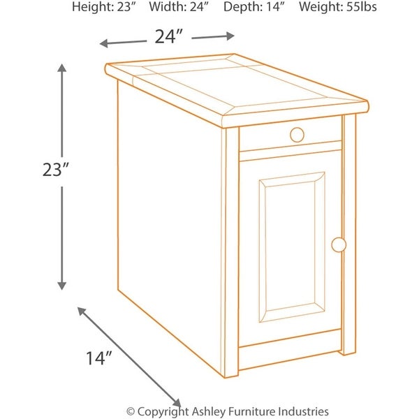 Signature Design by Ashley End Table with Pull-Out Tray and USB Ports