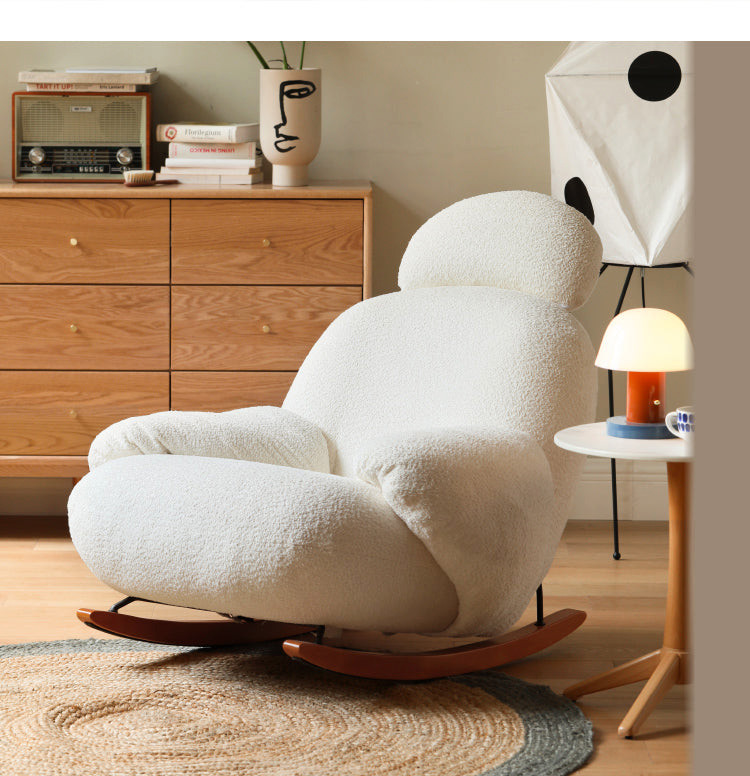 White Lamb velvet Lounge  Rocking lazy Sofa   Midcentury   Rocking Chairs   by GVAwood  Houzz