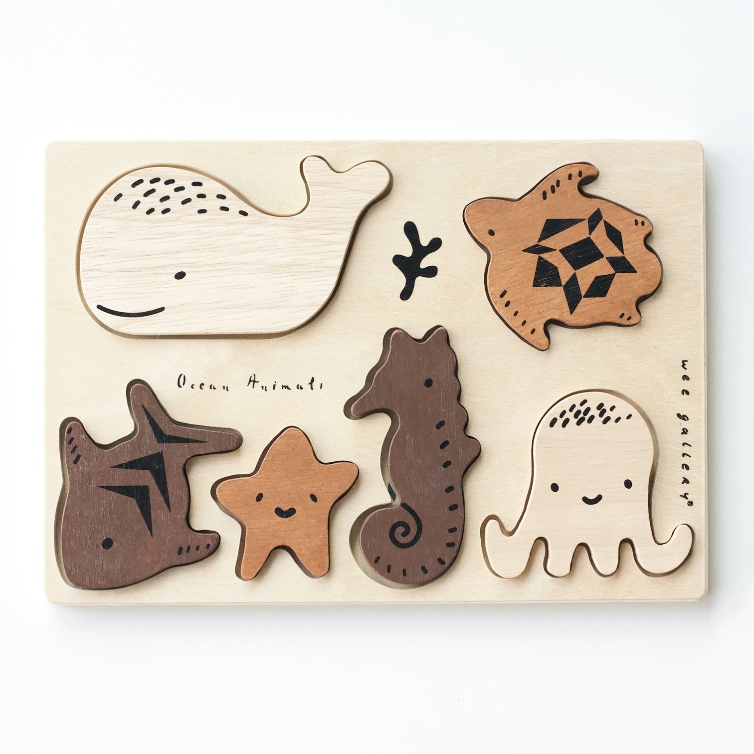 Wooden Tray Puzzle - Ocean Animals by Wee Gallery