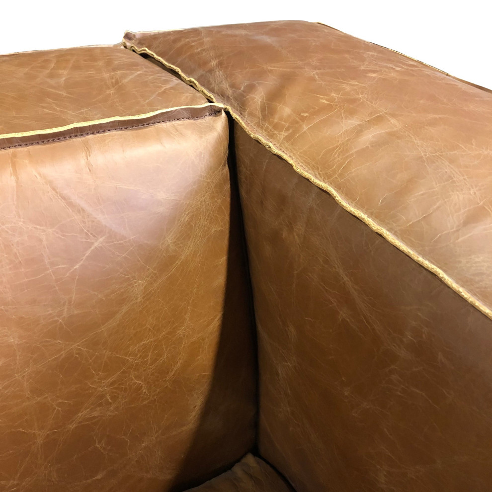 Cooper Leather Sofa  Cognac   Contemporary   Sofas   by Primitive Collections  Houzz