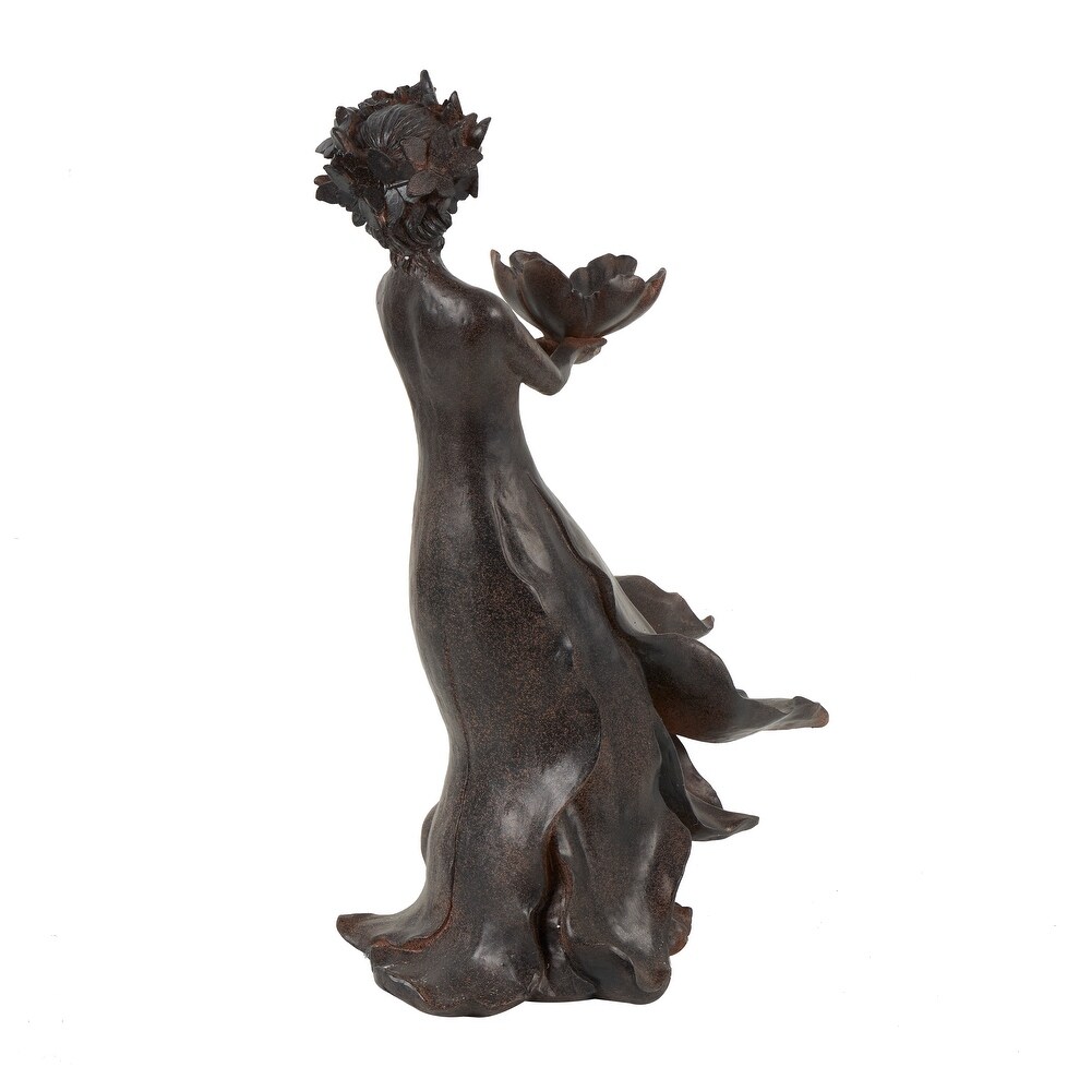 Dark Gray Resin Woman Sculpture