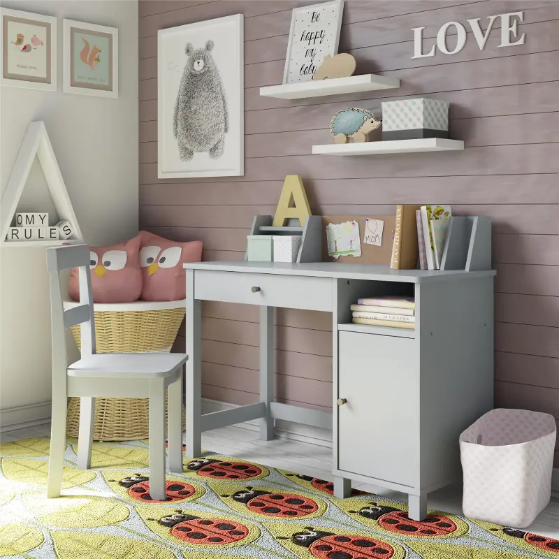 Abigail Kids Gray Desk with Chair