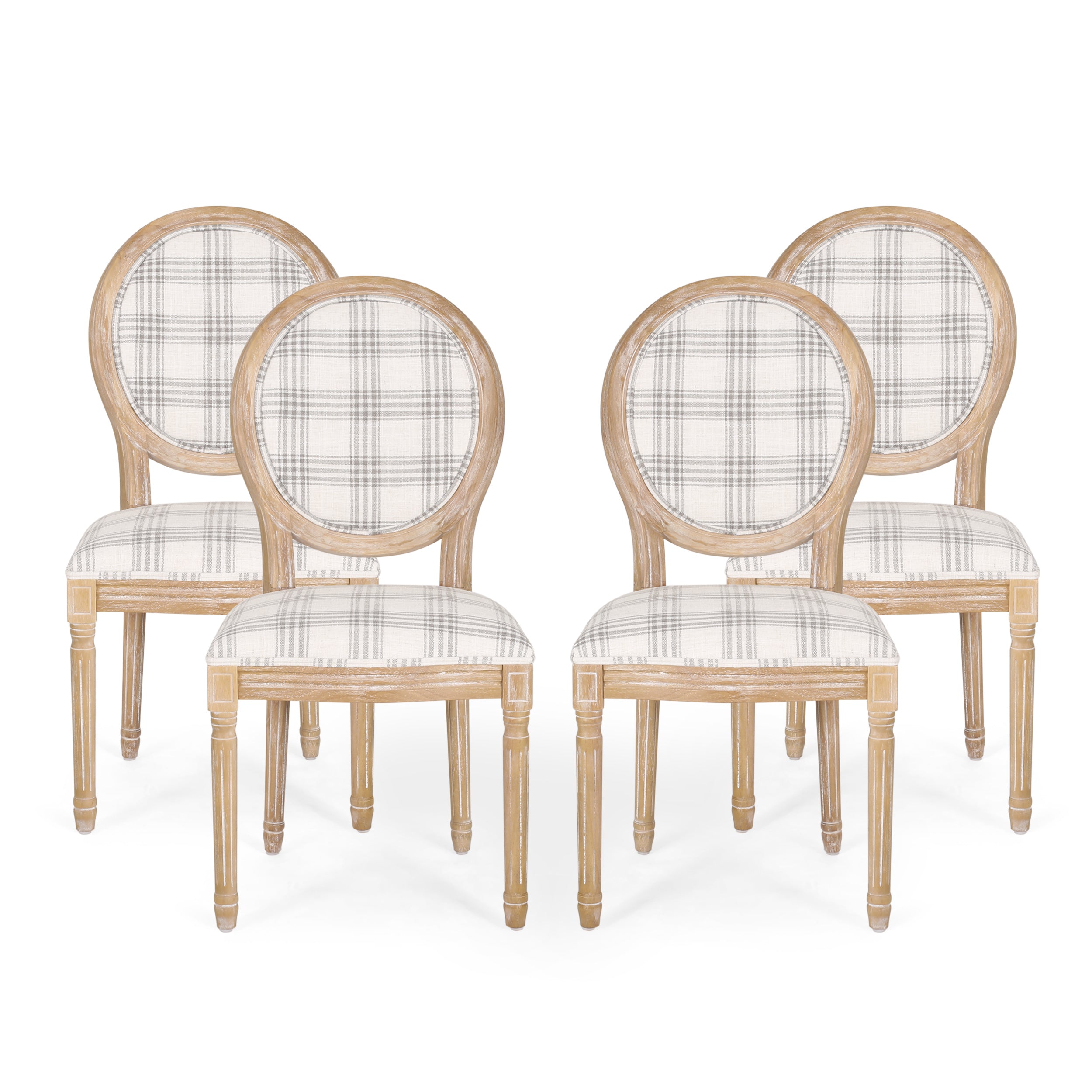 Lariya French Country Fabric Dining Chairs