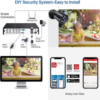 ZOSI 8-Channel 1080p DVR 1TB Hard Drive Security Camera System with 4 Wired Bullet Cameras 8CN-106B4S-10US