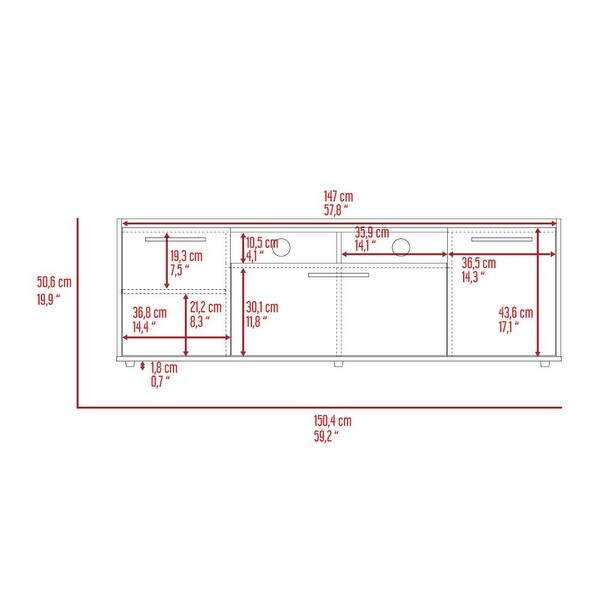 TUHOME Lyon TV Stand for TVs up to 55