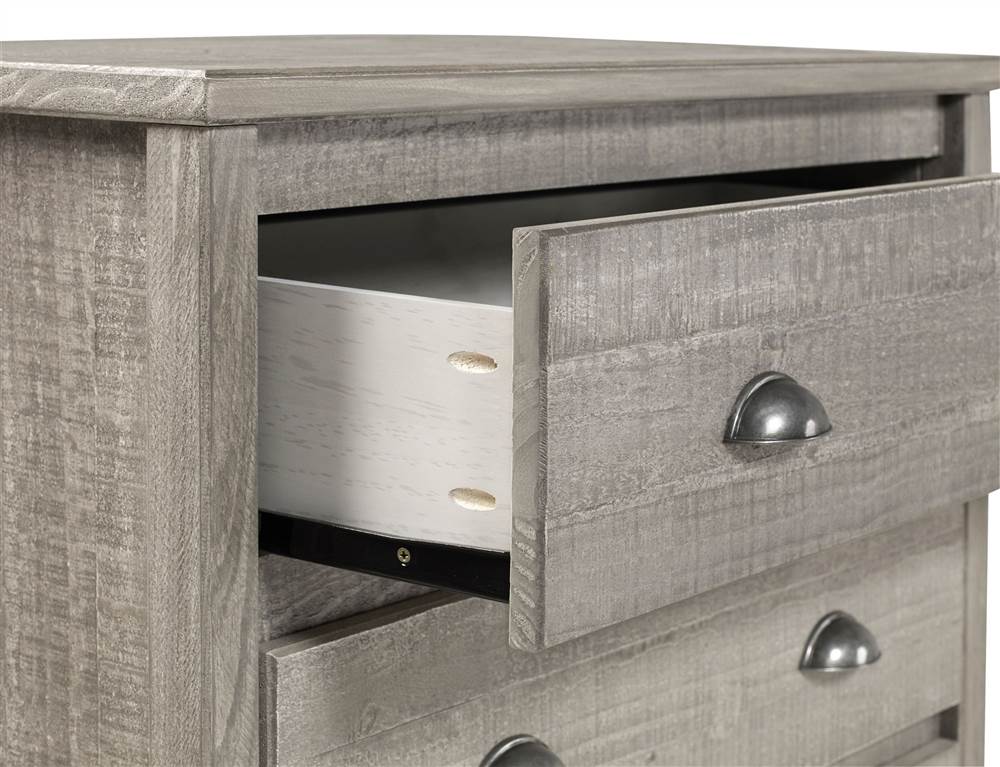 Baja Five Drawer Chest - Rustic Grey Finish