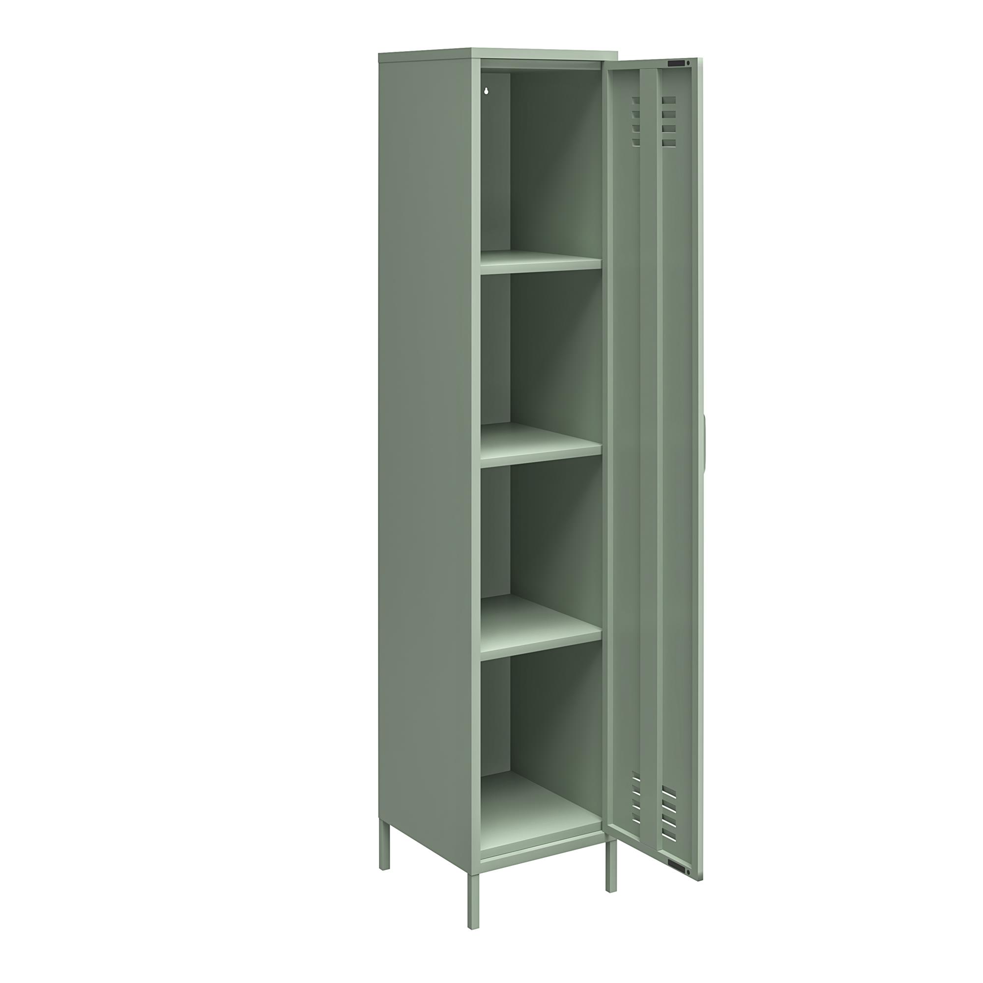 Shadwick 1 Door Tall Single Metal Locker Style Storage Cabinet， Pale Green