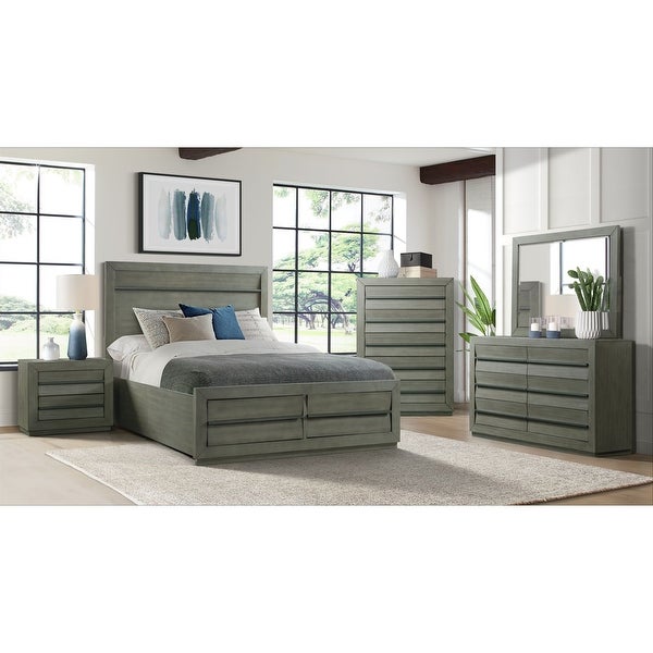 Picket House Furnishings Cosmo King Storage 5PC Bedroom Set in Grey - - 32968814