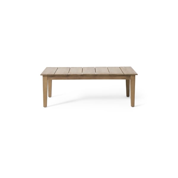 Acacia Wood Outdoor Coffee Table，Light Brown，14'' H X 23.5'' W X 39.5'' L