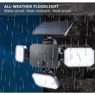 Bell + Howell 180-Degrees Swiveling Light Black Solar Powered Motion Activated Outdoor 108 Integrated LED Bionic Floodlight 7897