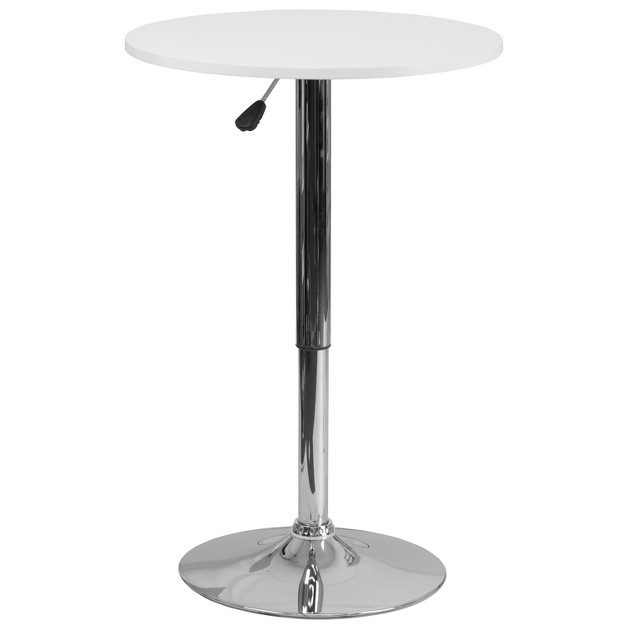 Flash Furniture 23 75 x27 x27 Round Adjustable Height White Wood Table adjustable Range 26 25 x27 x27 35 75 x27 x27