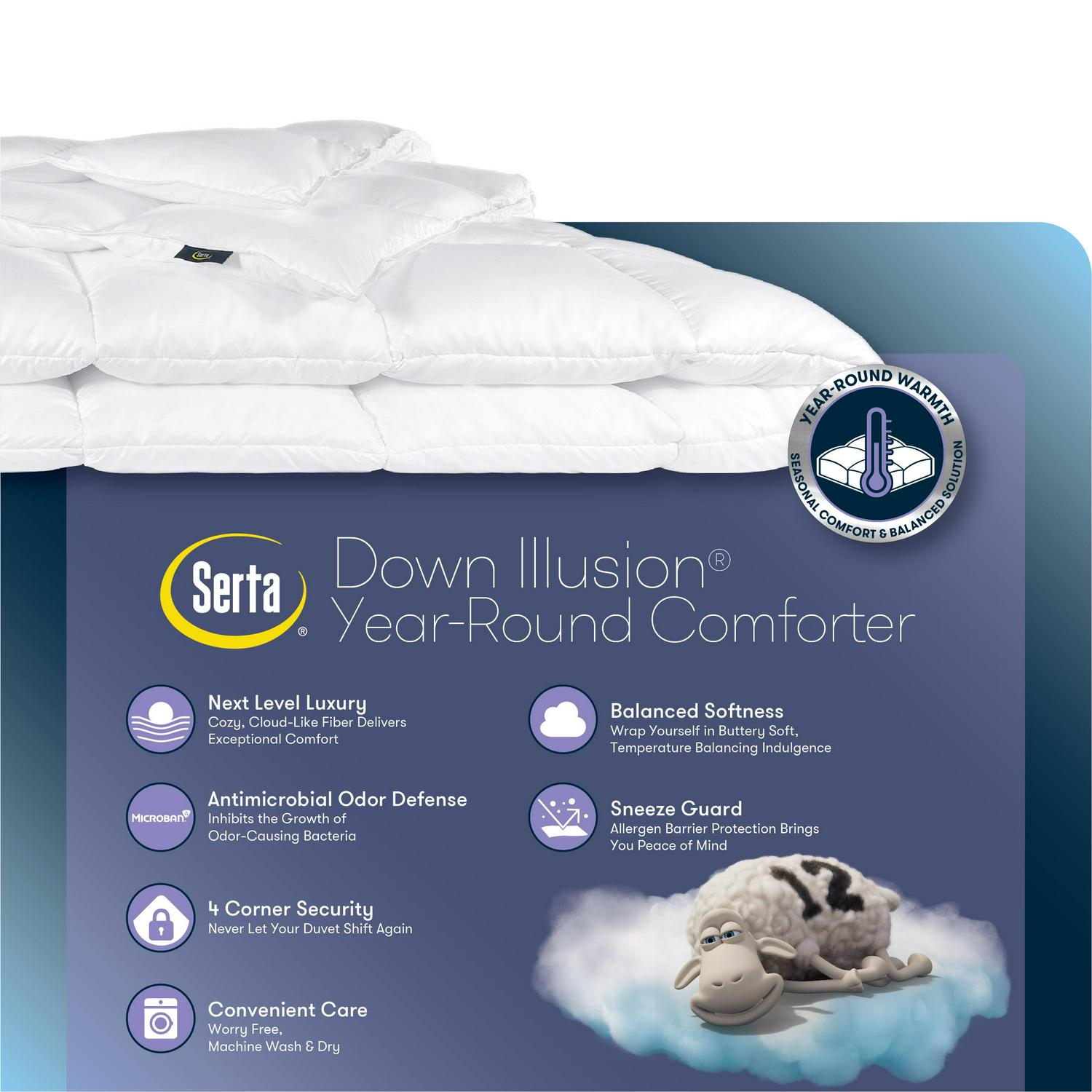 Serta Down Illusion Alternative All Season Comforter Full