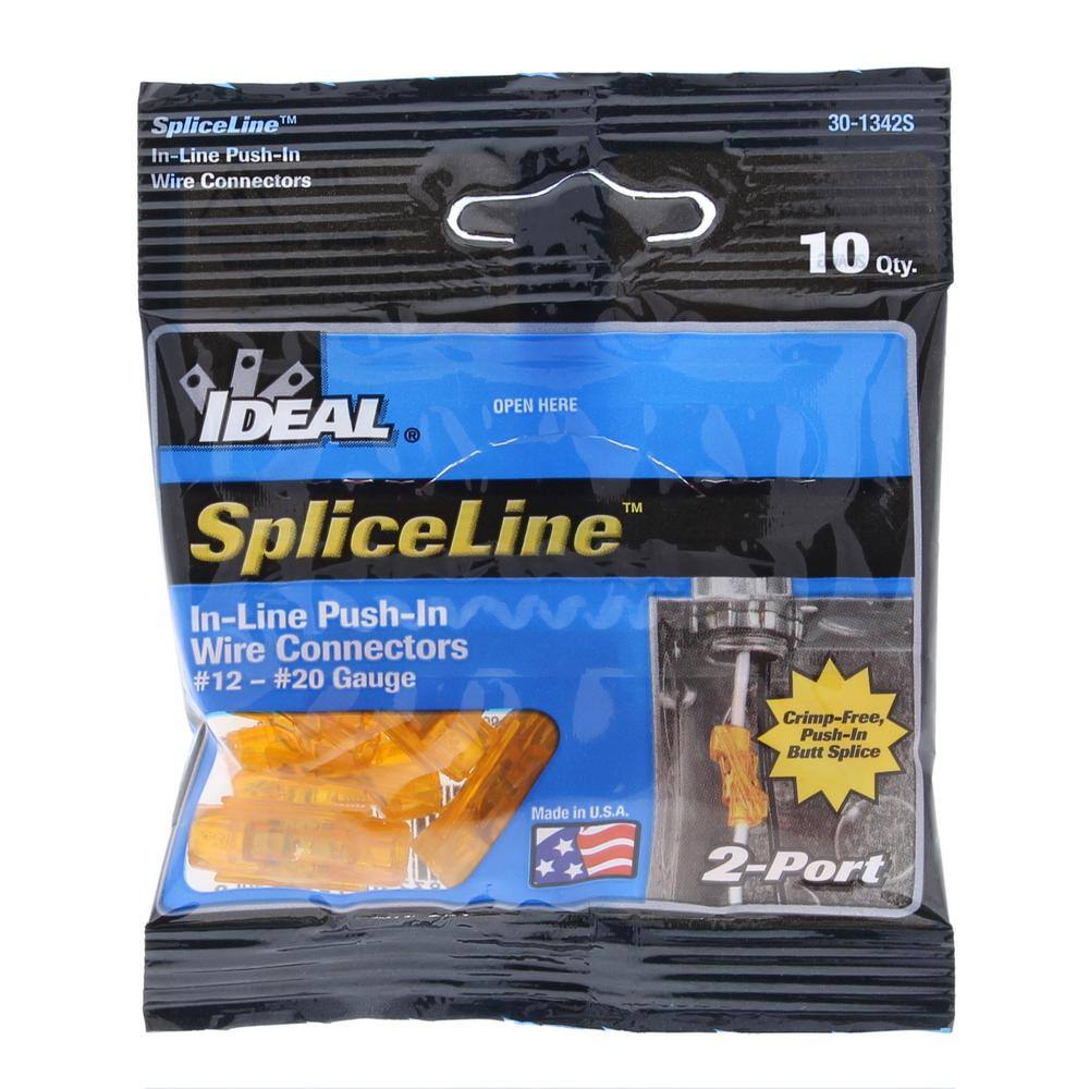 IDEAL Spliceline 42 Orange In-Line Push-In Butt Splices (10-Pack) 30-1342S