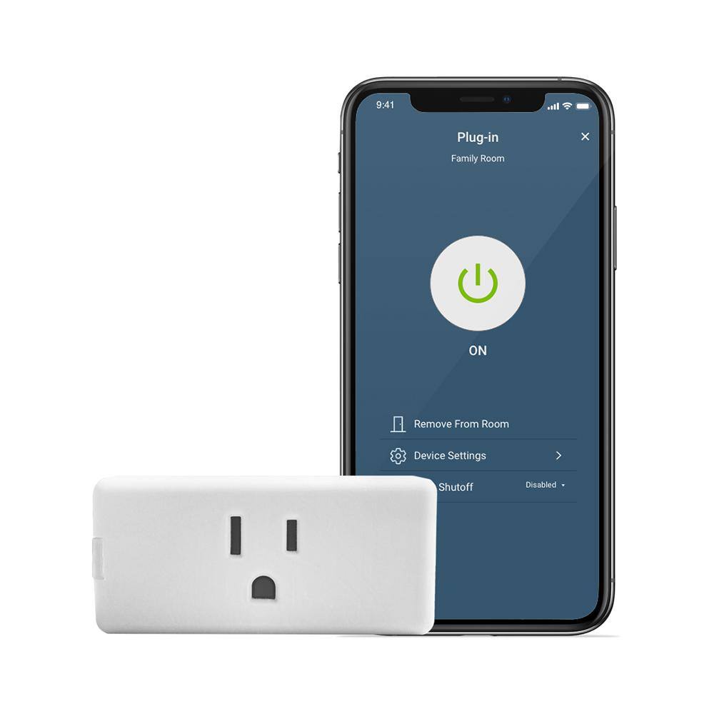 Leviton Decora Smart Wi-Fi Mini Plug-In Single Outlet (2nd Gen) Works Google Alexa HomeKit No Hub Required R02-D215P-1RW