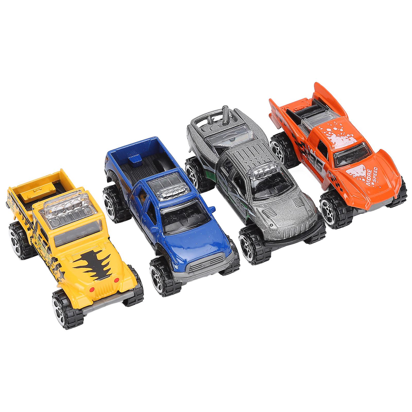 4pcs Off Road Vehicle Model Simulated Graffiti Alloy 1/64 Scaled Pickup Racing Car Toy For 3 Years Old Abovetype C