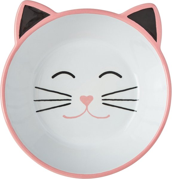 Frisco Cat Face Non-skid Ceramic Cat Bowl， Pink