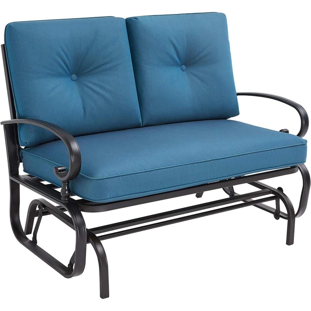 Nista Outdoor Glider Bench Rocking Chair with Cushions by Havenside Home