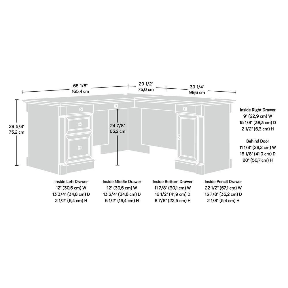 SAUDER Palladia Vintage Oak L-Shaped Desk 420606