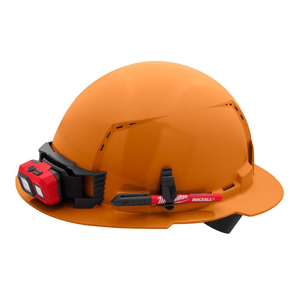 Milwaukee Orange Full Brim Vented Hard Hat with 4pt Ratcheting Suspension Type 1 Class C 48-73-1213 from Milwaukee