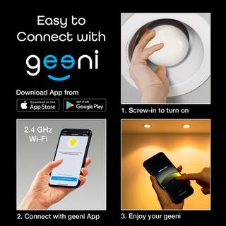 Geeni LUX DROP 65W Equivalent Warm White BR30 Smart Dimmable and Adjustable LED Light Bulb GN-BW905-999