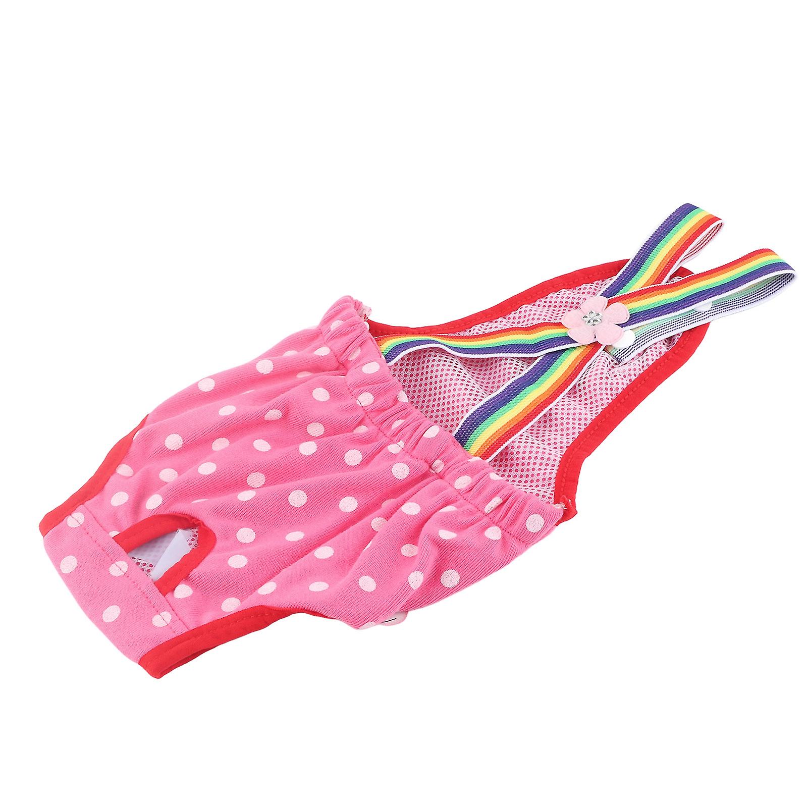 Female Dog Diaper Menstrual Suspender Underwear Cotton Reusable Washable Pants Rose Red XL