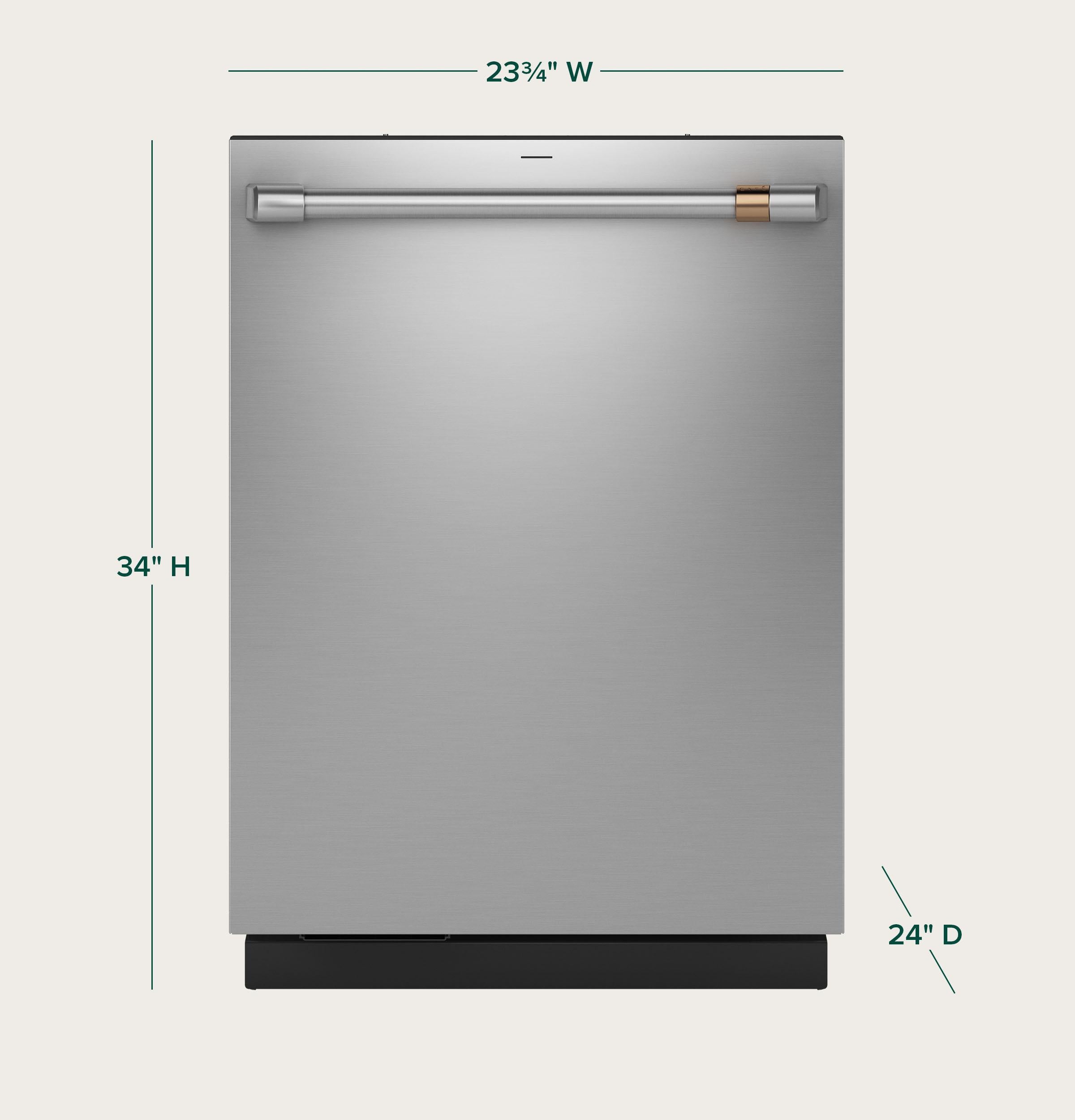 Cafe CDT888P2VS1 Café™ Customfit Energy Star Stainless Interior Smart Dishwasher With Ultra Wash Top Rack And Dual Convection Ultra Dry, Led Lights, 39 Dba