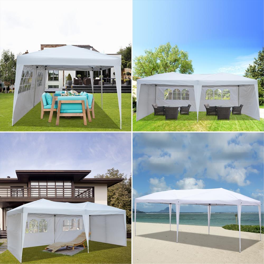 GoDecor 10'x 20' Pop Up Canopy Wedding Party Tent Outdoor Folding Gazebo Shade-4 Sides White