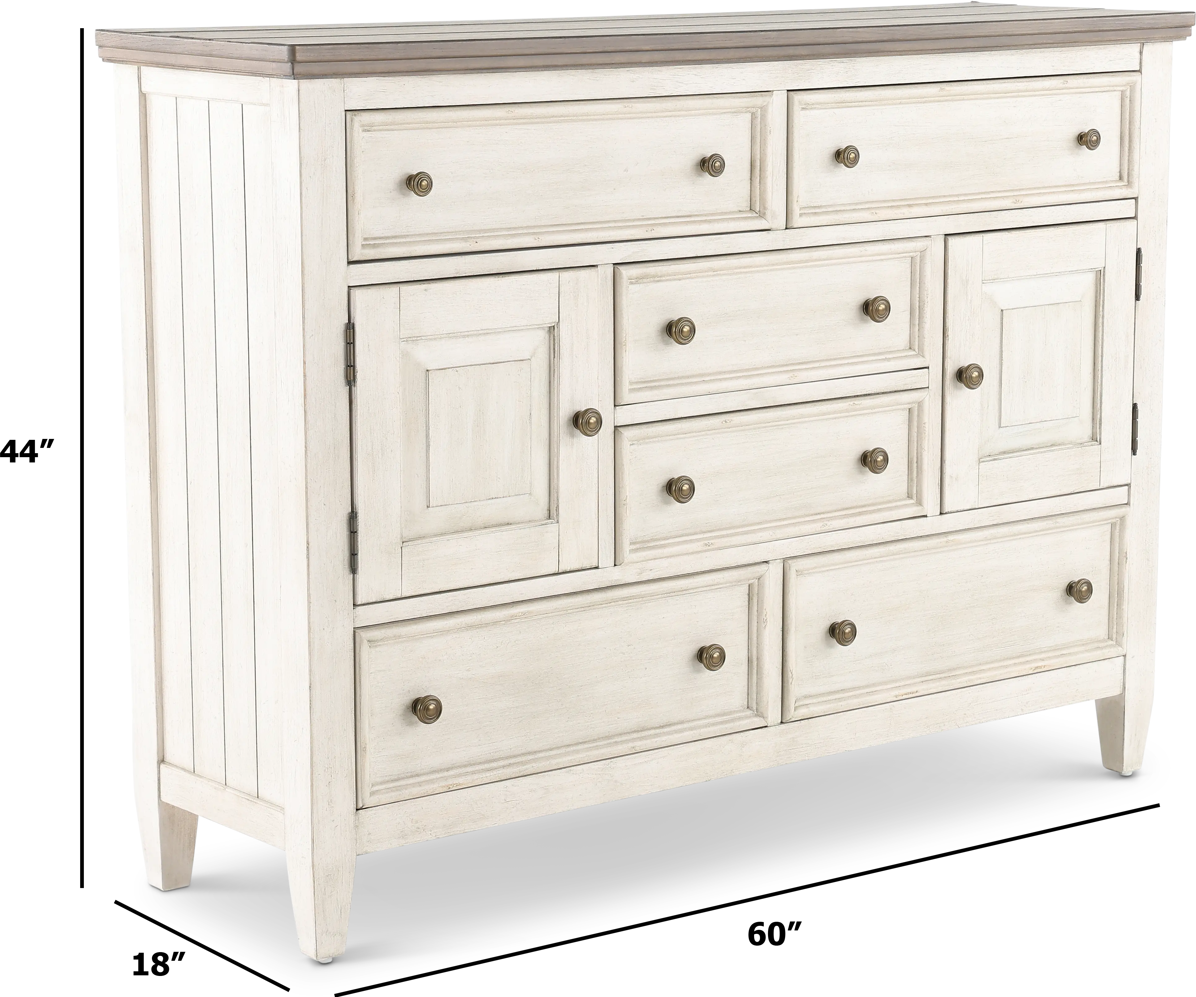 Heartland Antique White Oversized Dresser