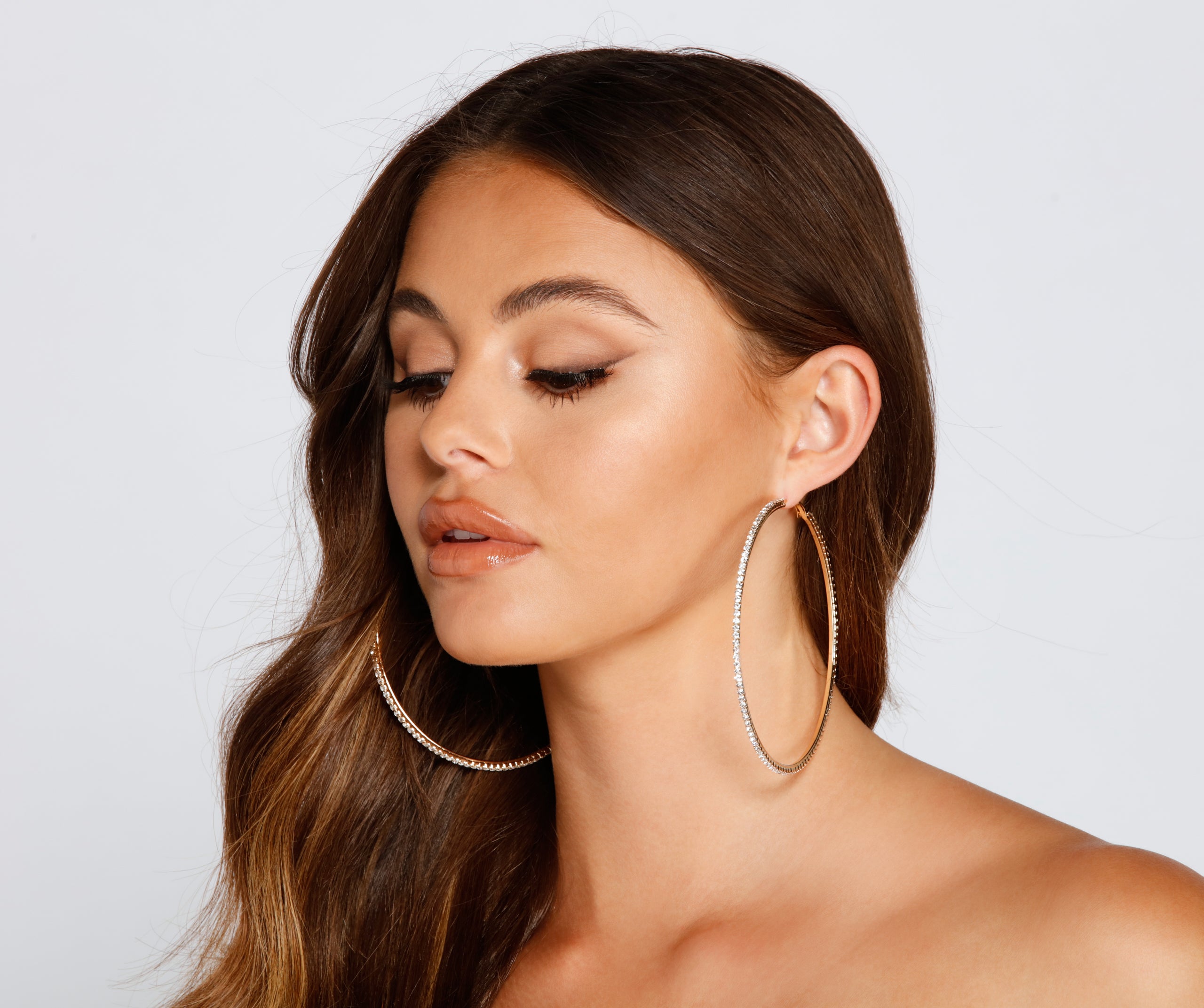 Bring The Drama Rhinestone Hoops