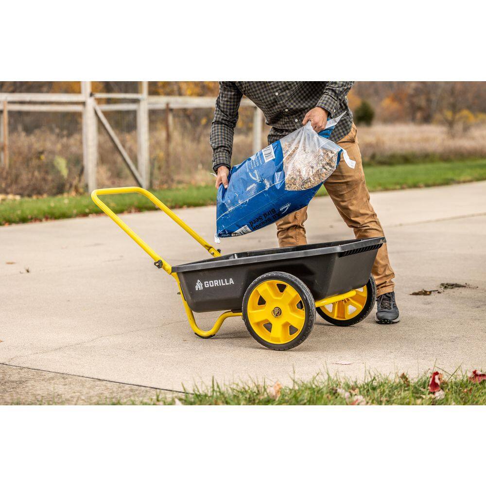 GORILLA CARTS 4 cu. ft. Plastic Garden Cart GCR-4W