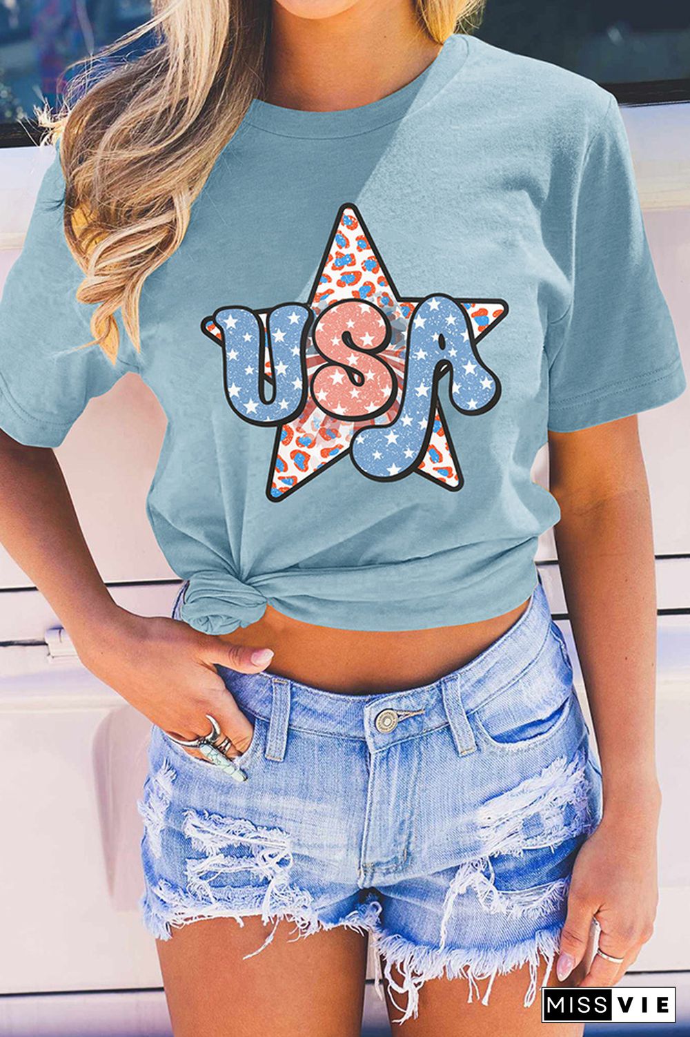 Independence Day USA Star Graphic Tee