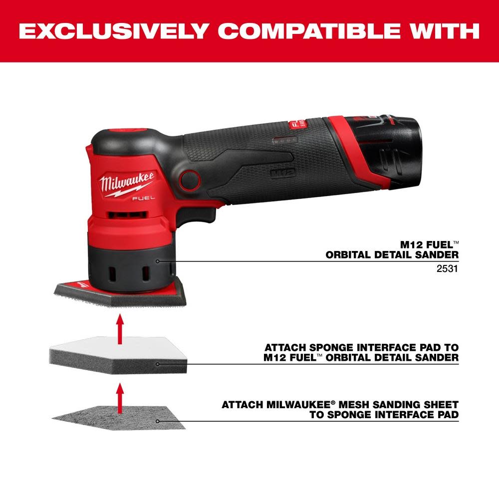 Milwaukee Sponge Interface Pad for M12 Orbital Detail Sander