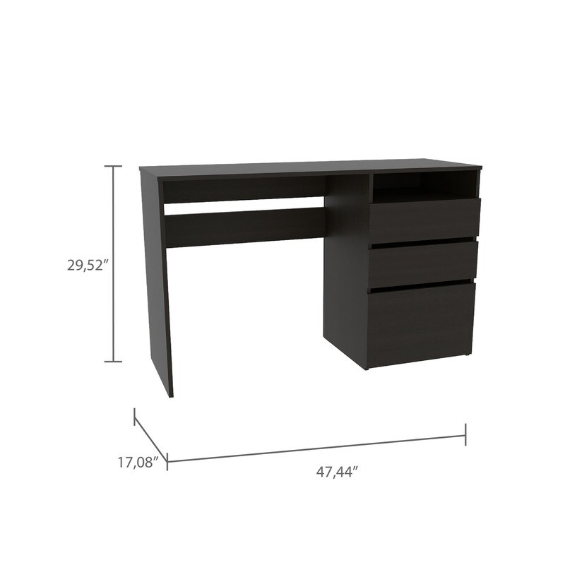 3 Drawer 1 Shelf Computer Desk with Storage  Writing Console Table